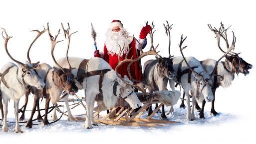Papai Noel com renas